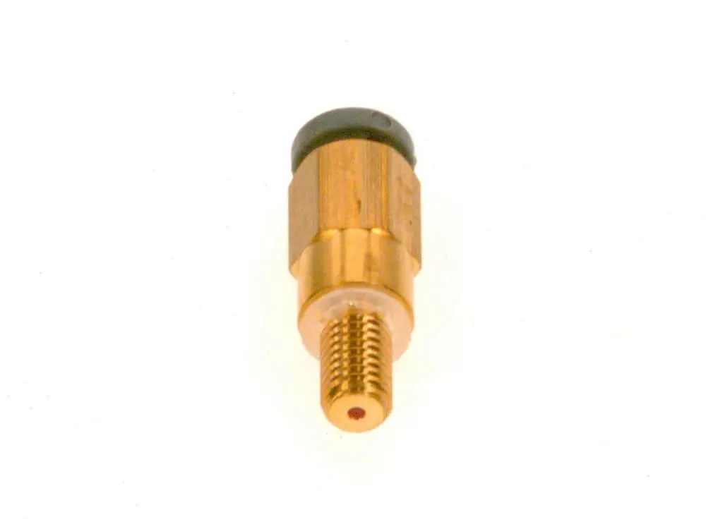 Adapter von Bosch mit einem goldenen metallischen Gehäuse und einer schwarzen Dichtung oben. Der Adapter hat ein gewindeschnitt und eine Reduzierung für verschiedene Anschlussgrößen.